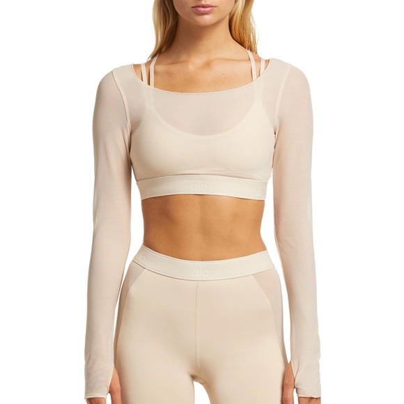 ALO Yoga Other - Alo Yoga Airlift Long Sleeve Ballet Dream Bra Macadamia S